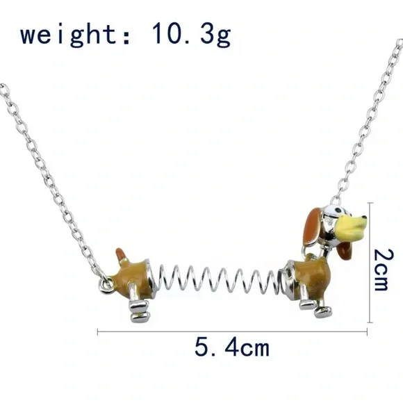⭐️NEW⭐️ Toy Story Slinky Dachshund Dog Pendant Necklace - Picture 8 of 8